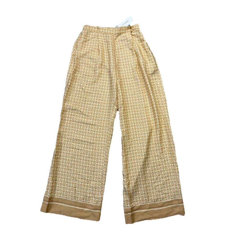 NWT Anthropologie Mon Renn Monikh Pant Boho Resort Satin Wide Leg High Waisted - Picture 2 of 9